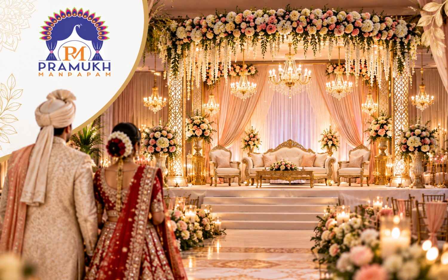 indian wedding reception stage decoration